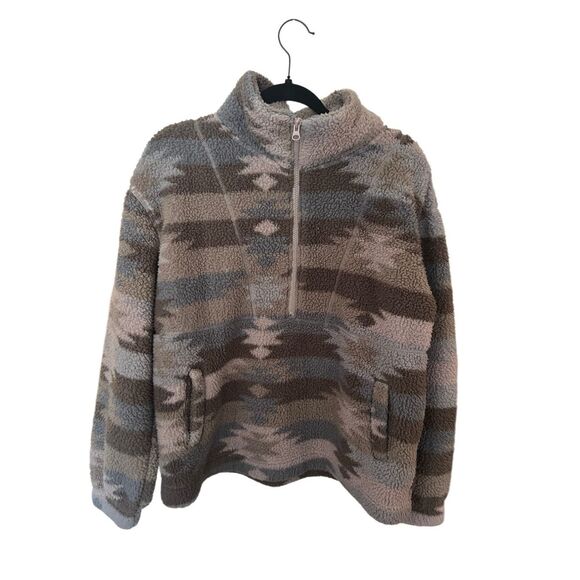 Koolaburra Aztec Southwestern half zip Fleece Sz M - Picture 1 of 6